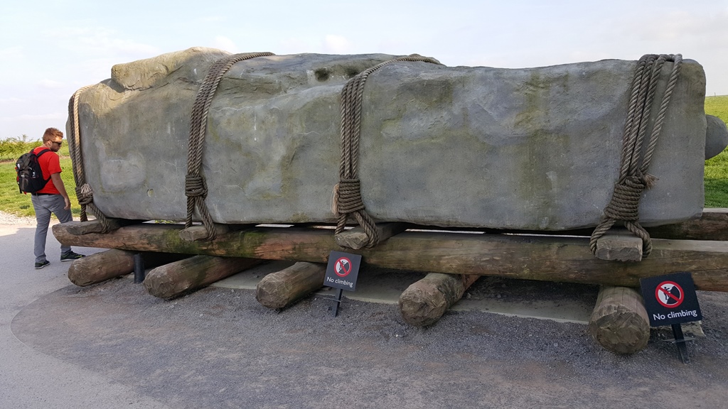 Replica of a Sarsen Stone on Sledge and Rollers